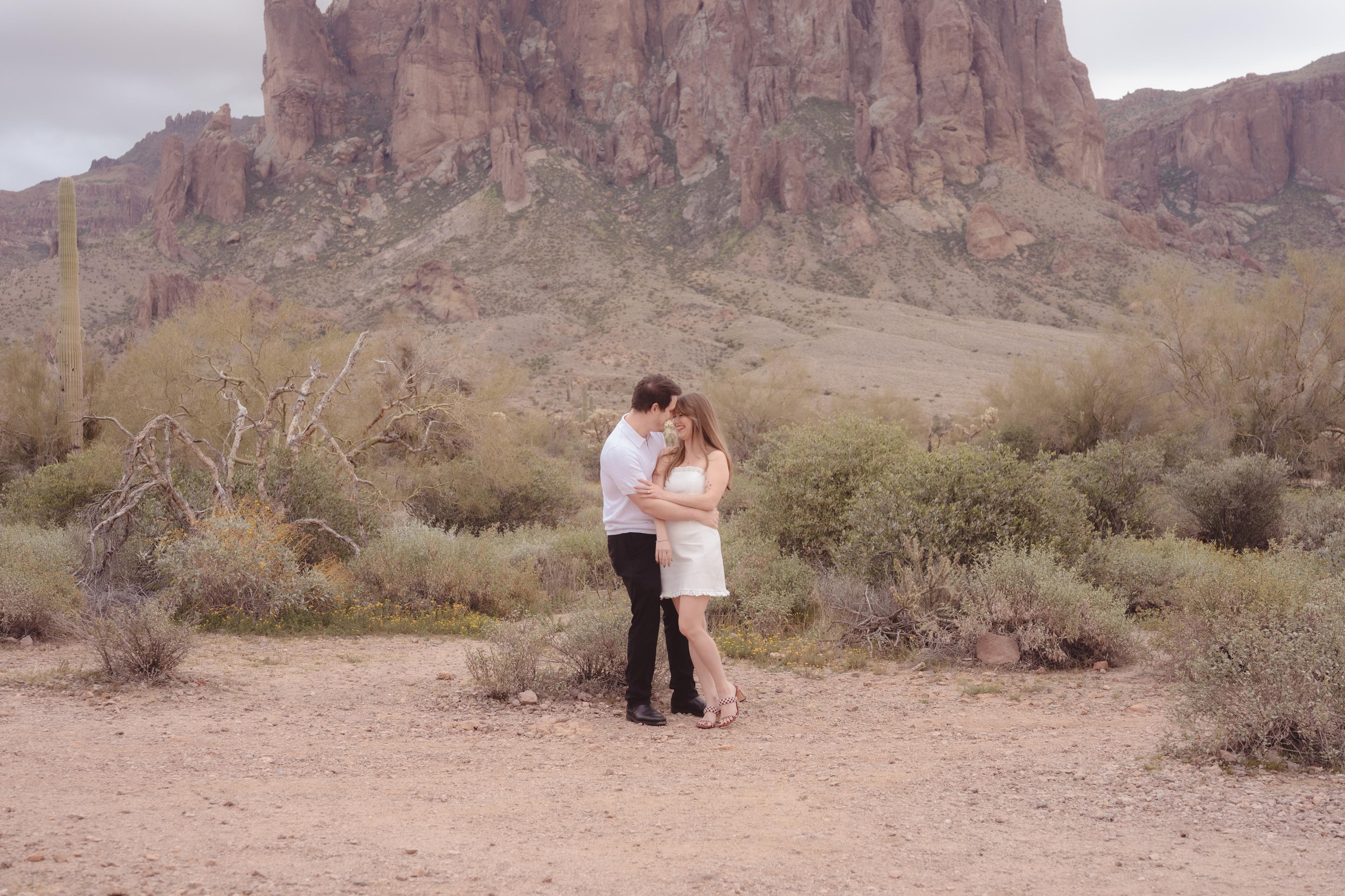 Arizona Desert Engagement Photos at Lost Dutchman State Park | Rená & Matthew